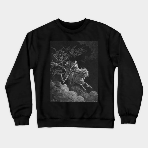 Death on a Pale Horse - Gustave Dore goth aesthetic Crewneck Sweatshirt by forgottenbeauty